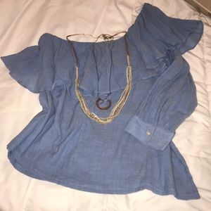 Chambray NWT Loft shirt. (Jewelry not included)
